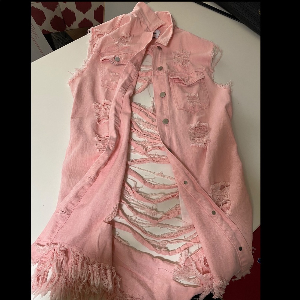 Fashion Nova Denim cut off vest